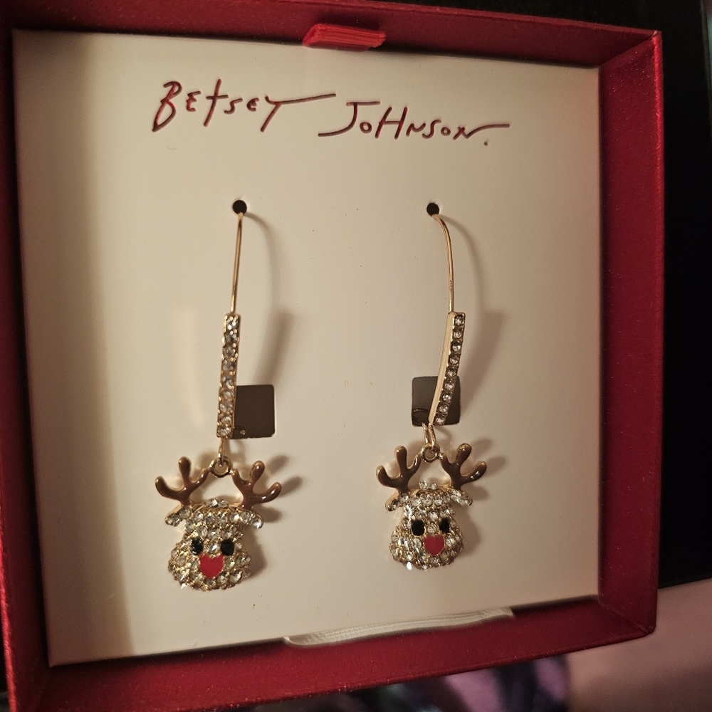 Betsey Johnson reindeer earings